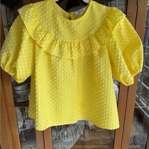 Crosby Yellow Ruffle Blouse